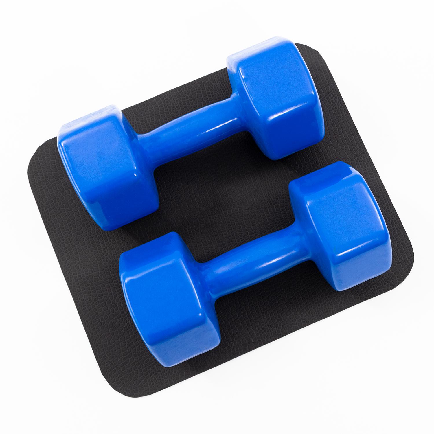 Гантели виниловые с ковриком OSPORT Profi 2 шт. 9 кг Синий (OF-0209)