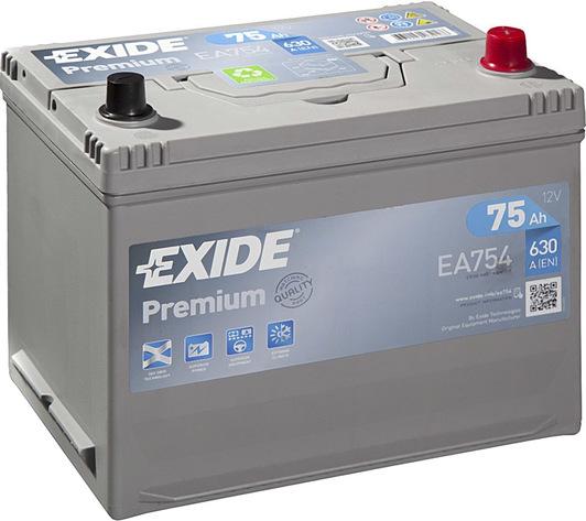 Аккумулятор EXIDE PREMIUM R EN630 75 Ah-12 V 267х172х220 мм (EA754)