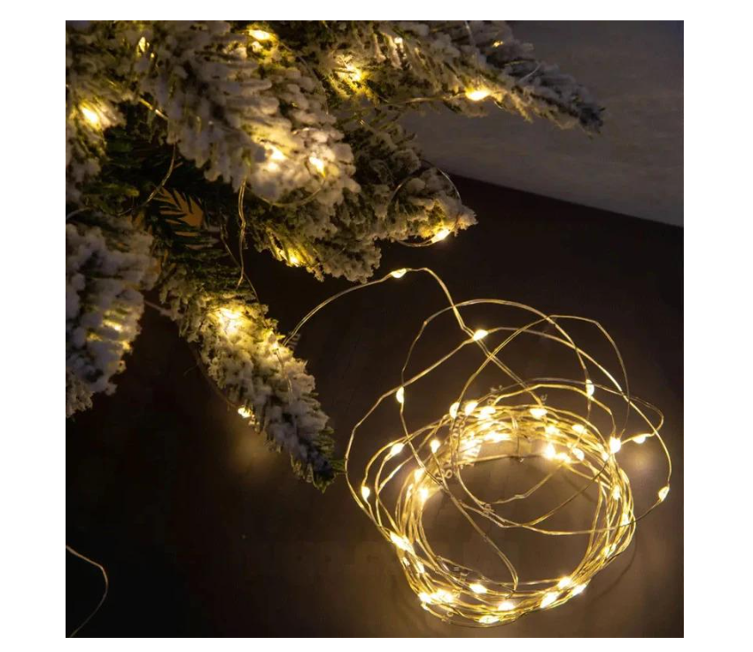 Гирлянда-нить Роса 50 м 500LED USB теплый белый (4249dd52) - фото 6