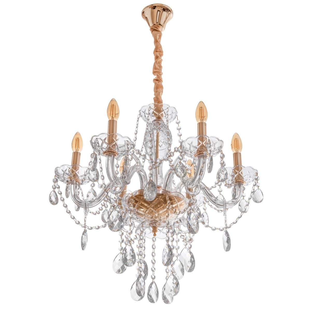 Люстра подвесная свеча классическая Brille BCL-712S/6 E14 CL