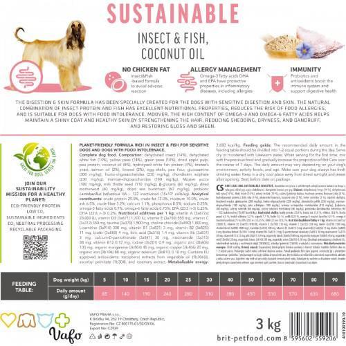 Корм сухий Brit Care Dog Sustainable Sensitive для собак із чутливим травленням з рибою та комахами 3 кг - фото 6 Корм сухий Brit Care Dog Sustainable Sensitive для собак із чутливим травленням з рибою та комахами 3 кг - фото 6