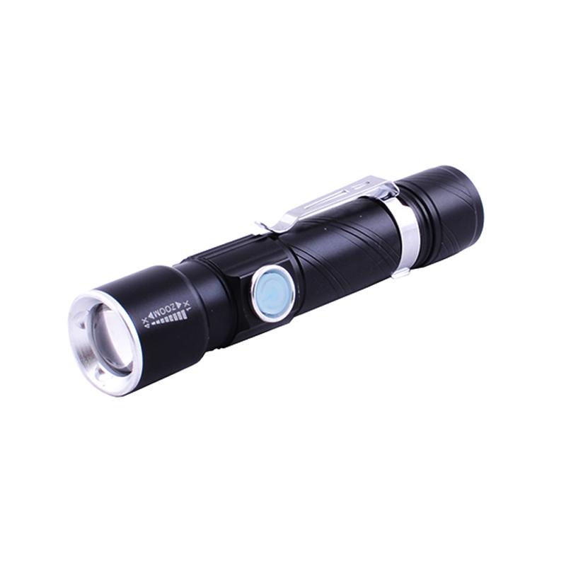 Фонарь ручной металлический 802-T6 1х18650 USB-micro Черный