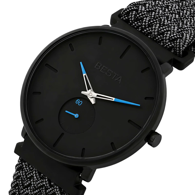 Наручний годинник Besta Tower Nylon Graphite 2 ремінці (62698)