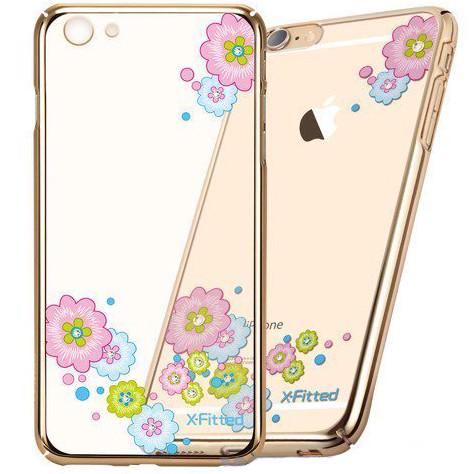 Прозрачный чехол накладка X-Fitted Flourishing Bloom for iPhone 6/6S, Gold