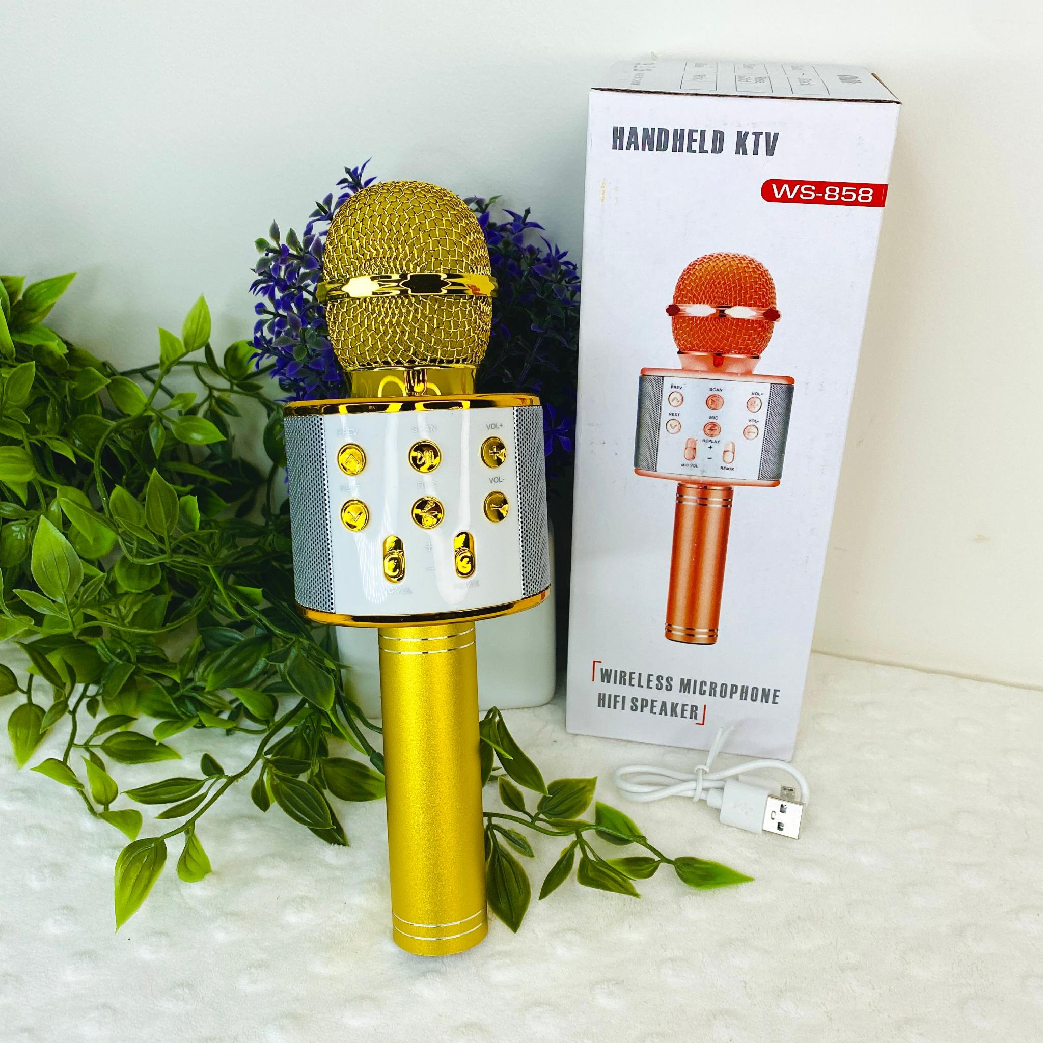 Мікрофон бездротовий Bluetooth USB Gold (48340)