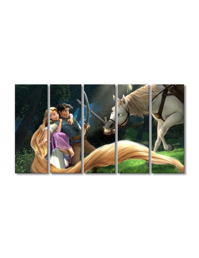 Картина модульная Приключение Рапунцель 5 модулей 90x135 см