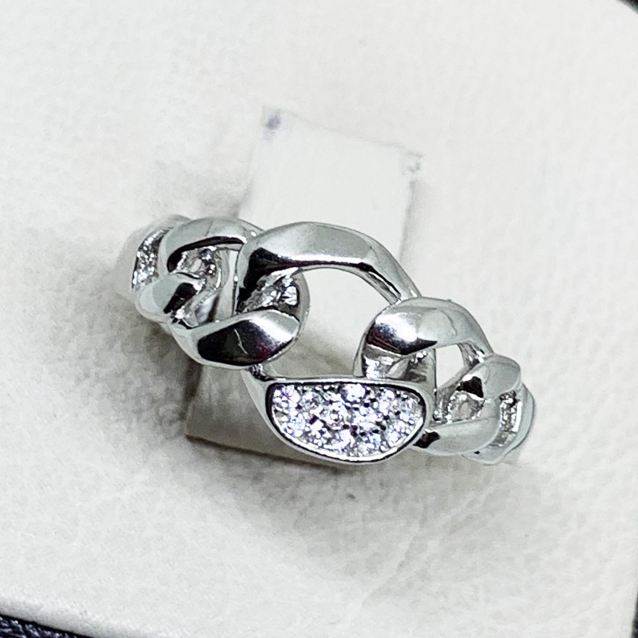 Кольцо серебряное Цепь с кубическим цирконием 3,6 г р. 19 (1671706128)