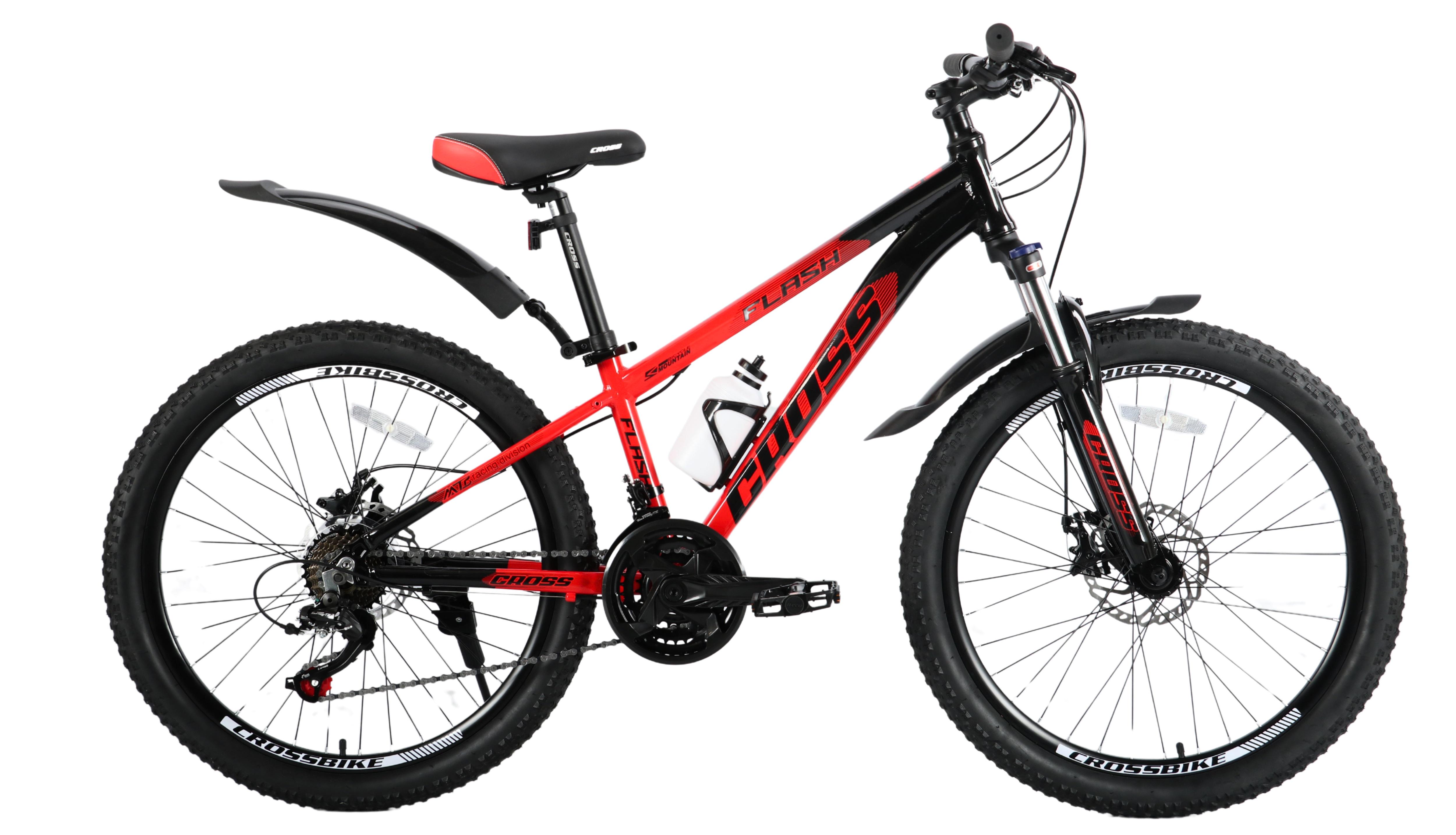 Велосипед Cross Flash 2025 24" 12" Червоно-Чорний