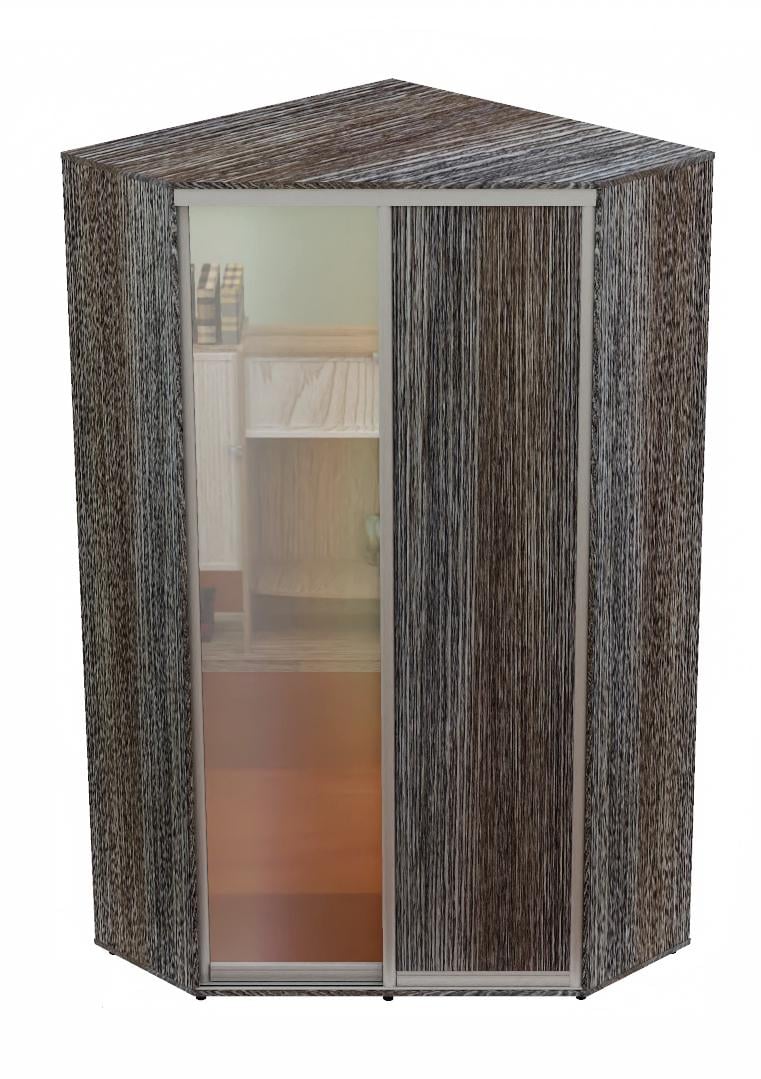 Шкаф-купе двухдверный угловой Алекса Угол-2 ДСП/зеркало 120х120х220 см Дуб морас