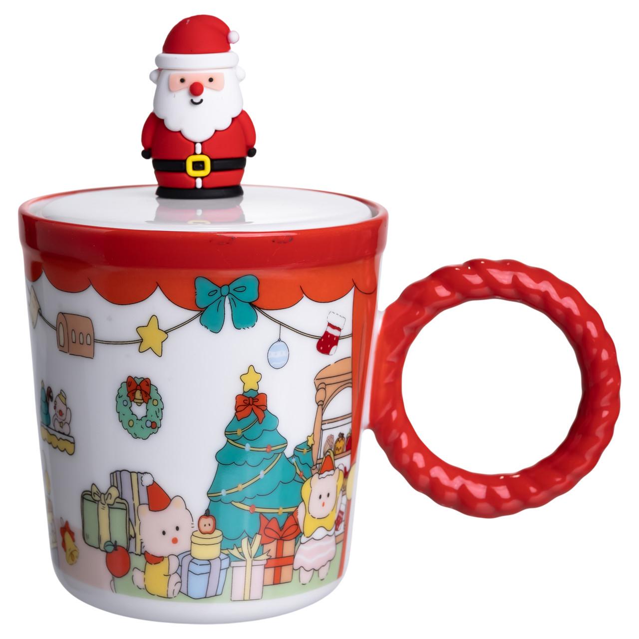 Чашка порцелянова Санта з кришкою 400 мл (FM-CS-36A) - фото 4 Чашка порцелянова Санта з кришкою 400 мл (FM-CS-36A) - фото 4