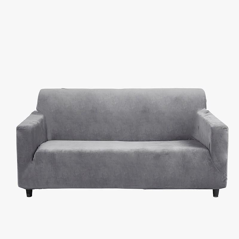 Чехол для двухместного дивана Slavich велюр 145х185 см Серый (89735)