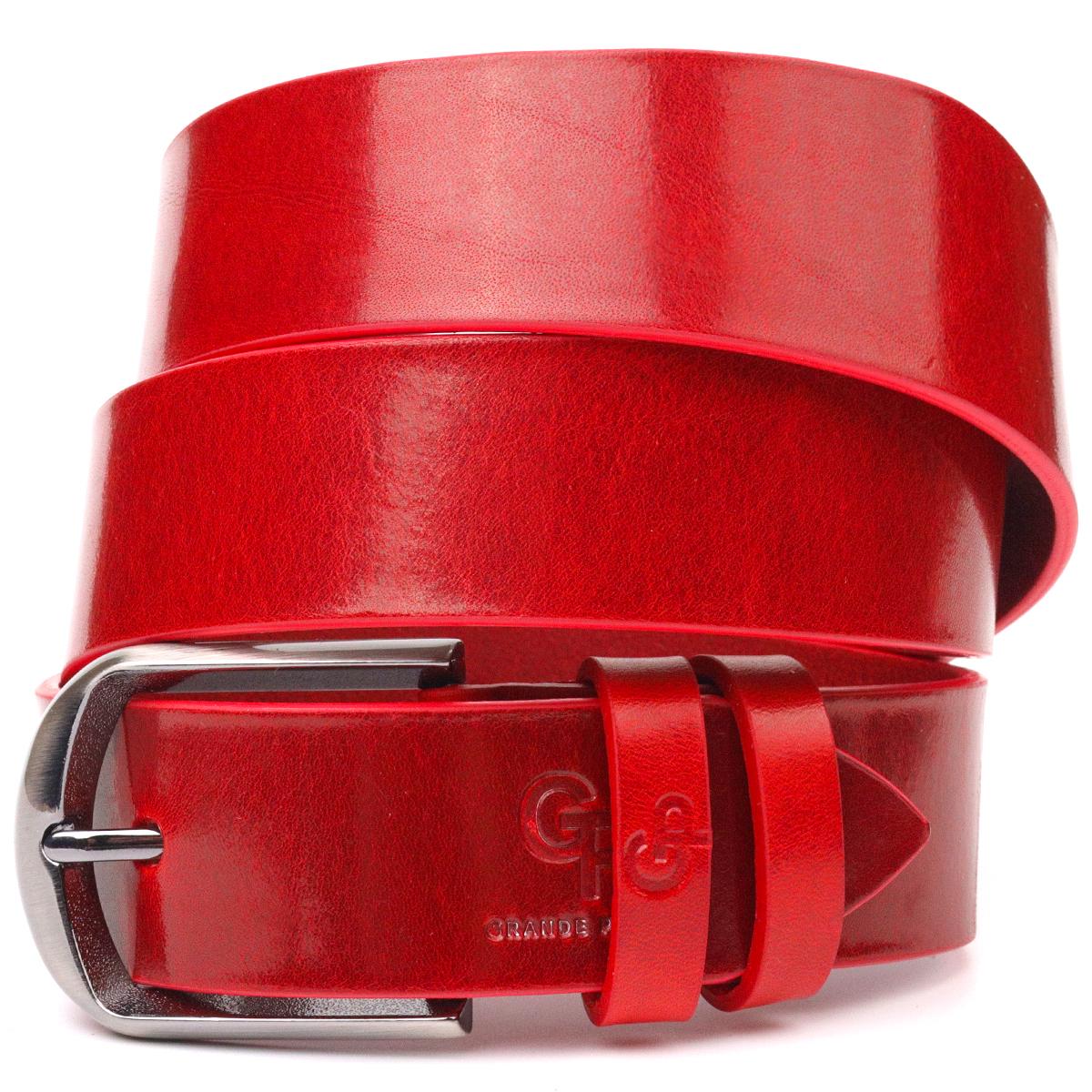 Ремень женский кожаный GRANDE PELLE Leather Belt 21457 Красный (55246)