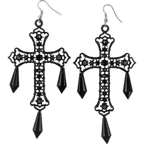 Серьги Кресты Королевы Анны Seta Decor 23-631BLK