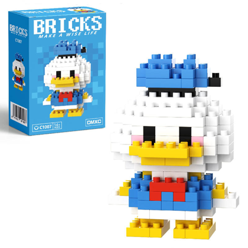 Конструктор фигурка BRICKS пиксели Дональд Дак 125 деталей (C1007)