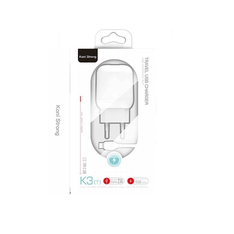 Зарядное устройство сетевое Koni Strong Type-C cable K3T