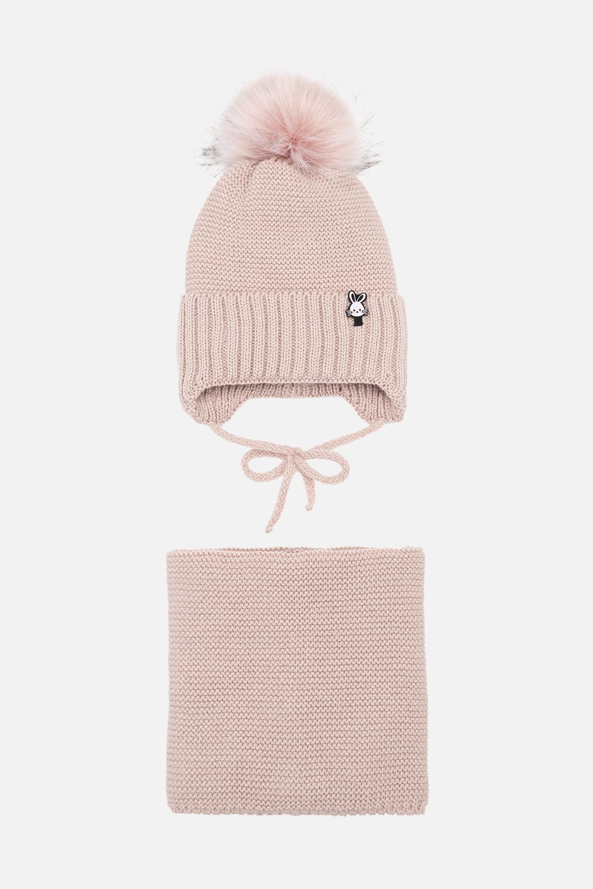 Комплект для дівчинки шапка/снуд 48-50 см Пудровий (ЦБ-00262972)