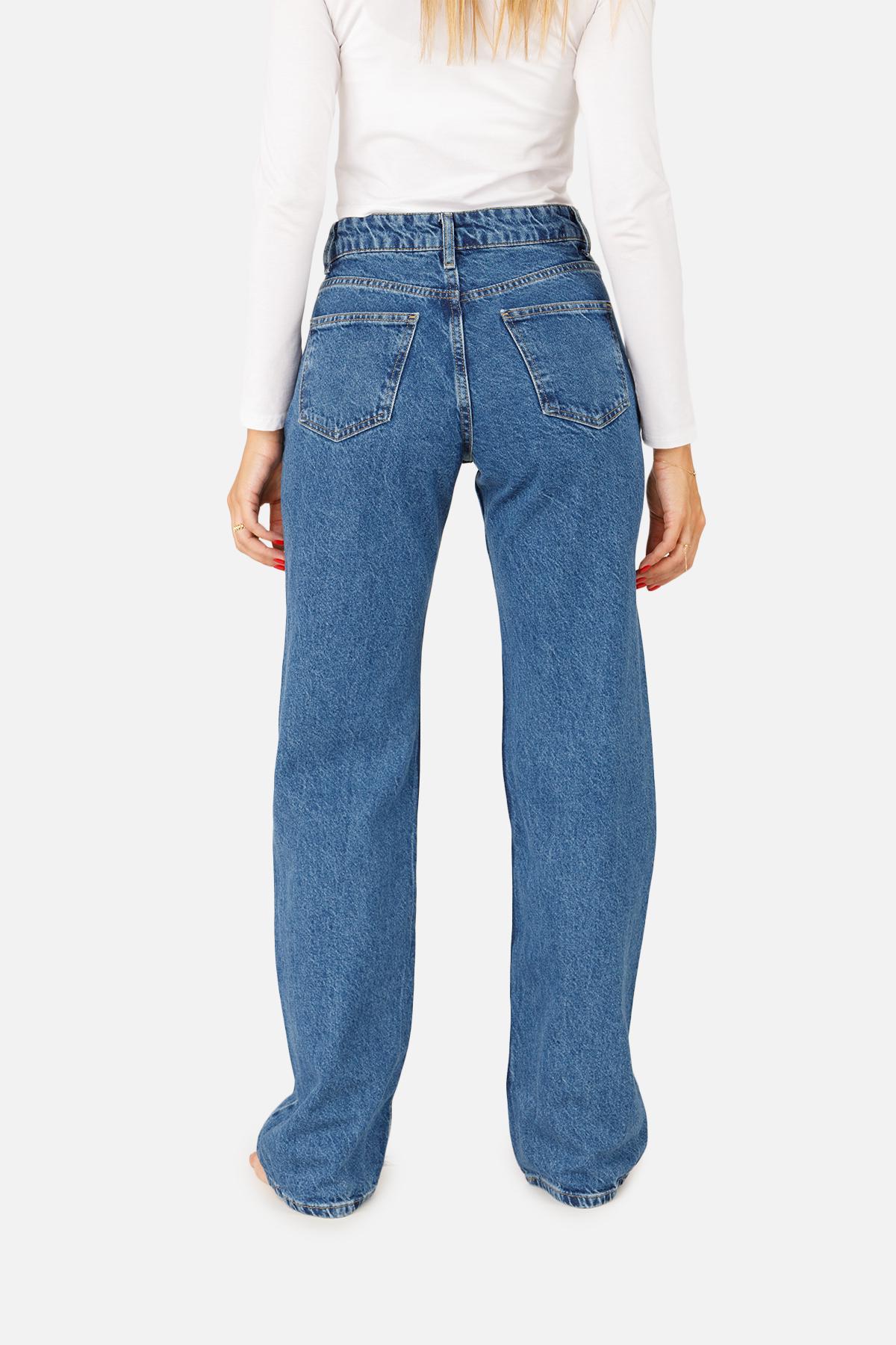 Джинси жіночі Straight ЦБ-00257328 р. 42 Темно-синій (SKT001012621) - фото 3