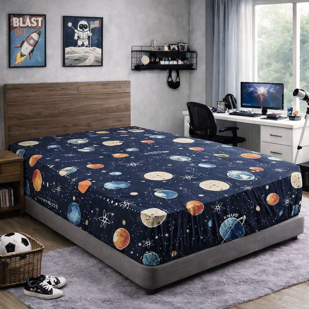 Простынь на резинке Cosmic Dream бязь 60х120х10 см (207946618)