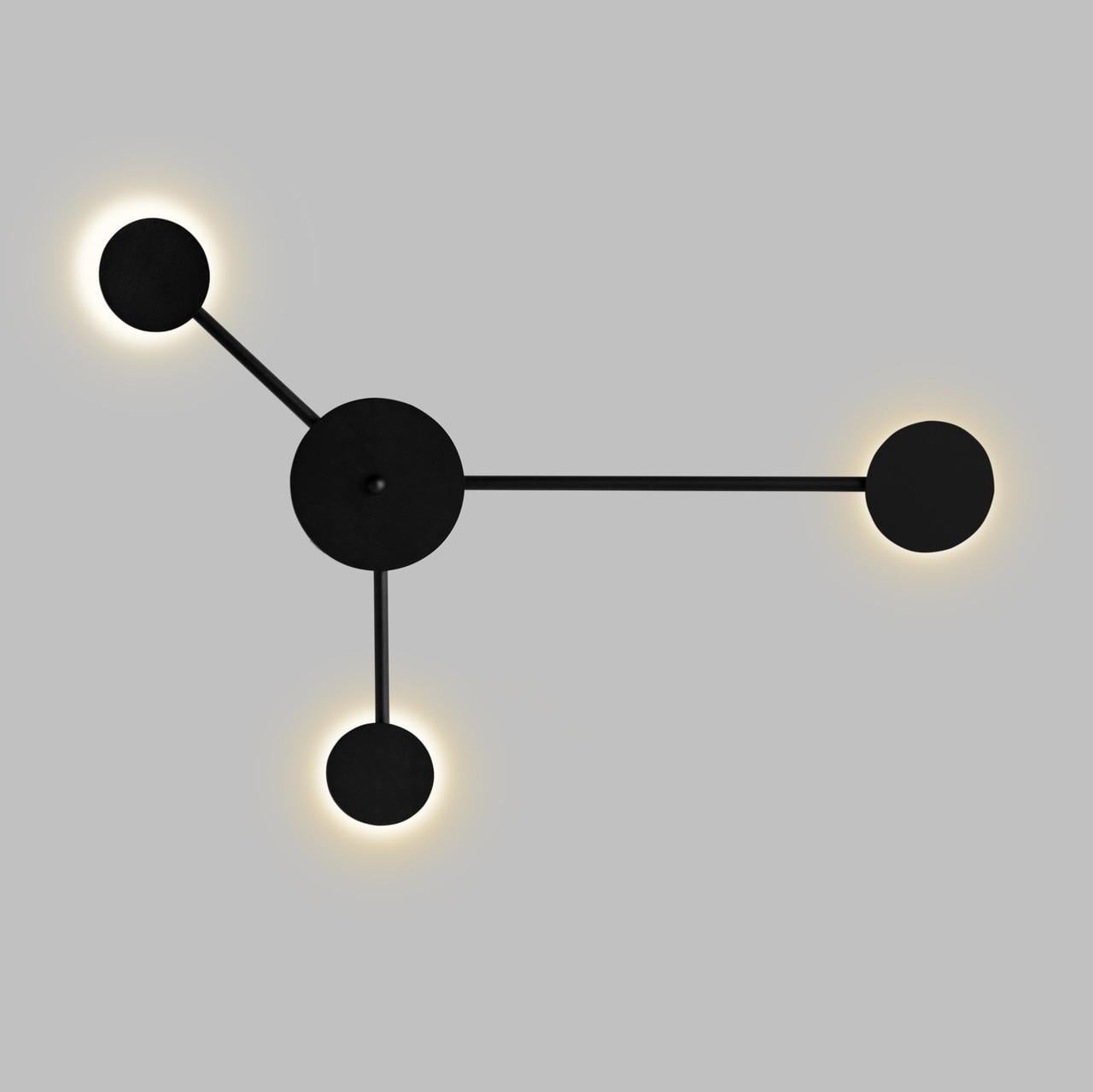 Світильник настінний MSK ELECTRIC Disk на три лампи G4 Чорний (NL 7250-3 BK)