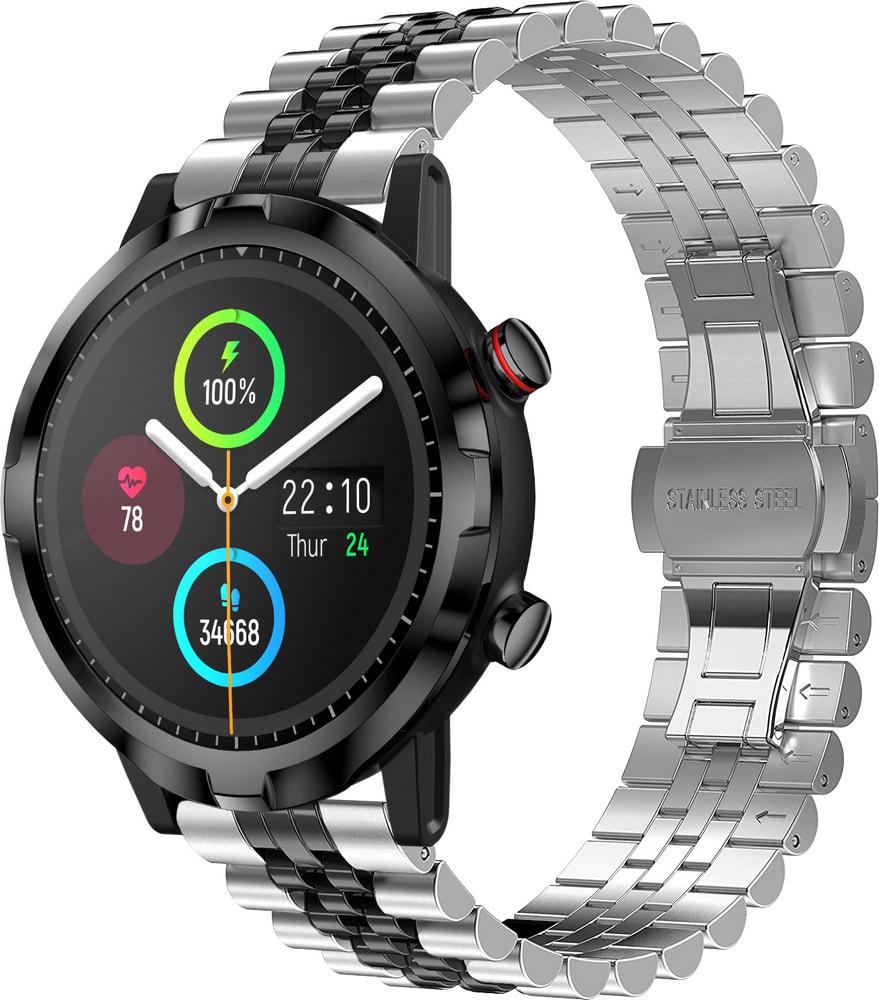 Браслет металлический Stech Line для Haylou Smart Watch RT LS05S Silver Black (29156-69)