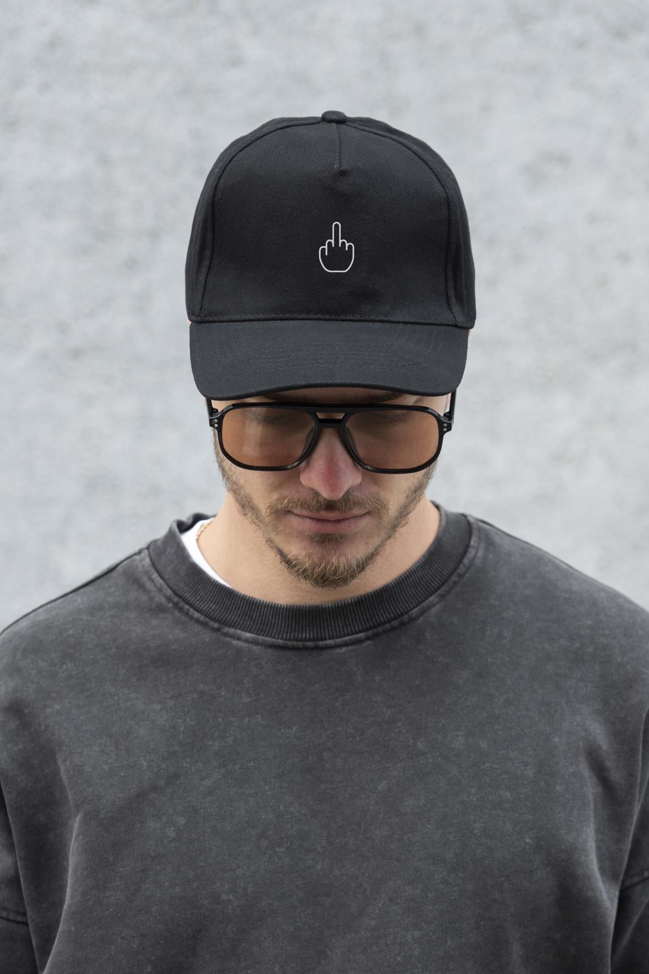 Бейсболка Without с принтом Finger унисекс Black (8049751)