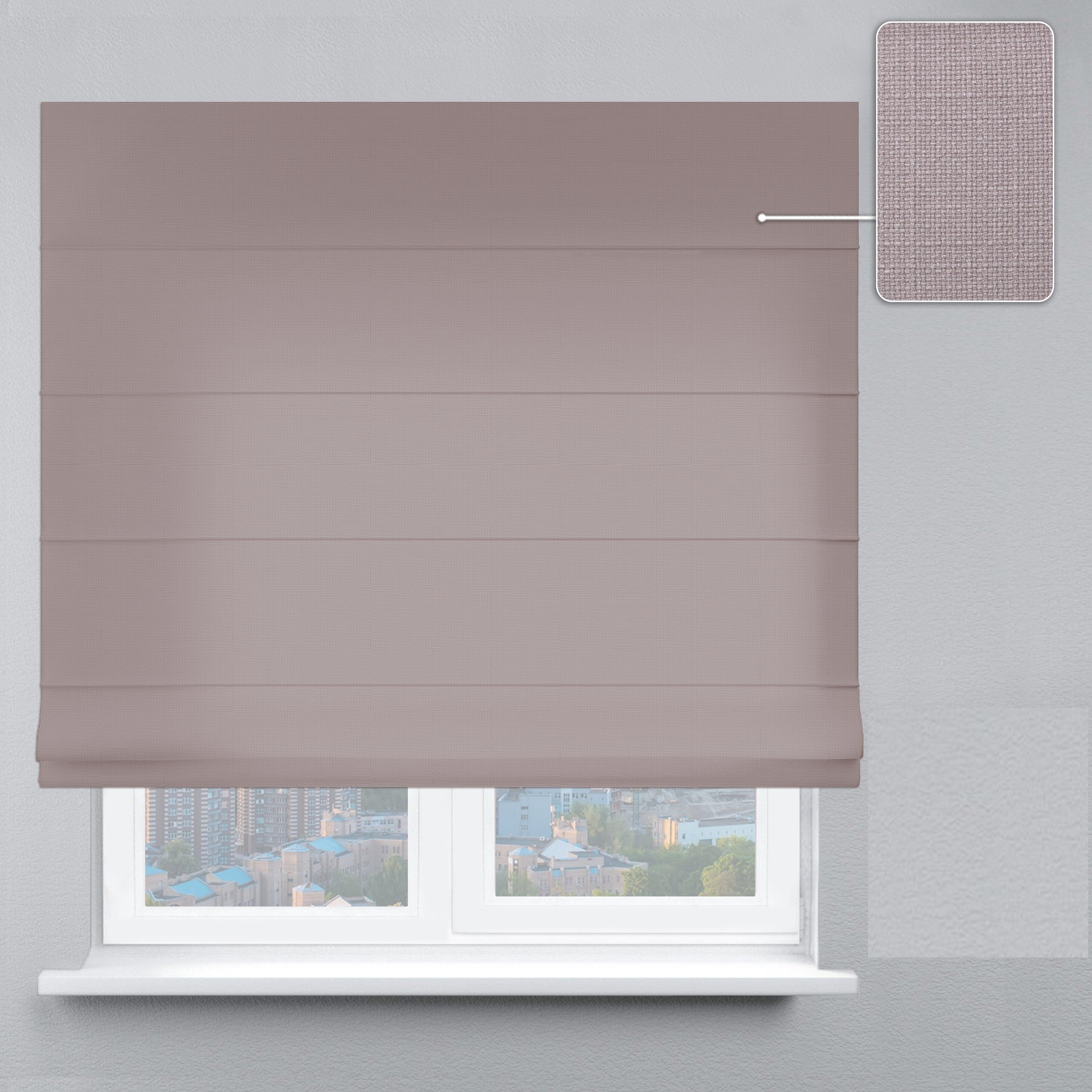 Римская штора Классик Цепочно-роторный карниз Wenster Рогожка Премиум 548 325х300 см Капучино (4203042197)