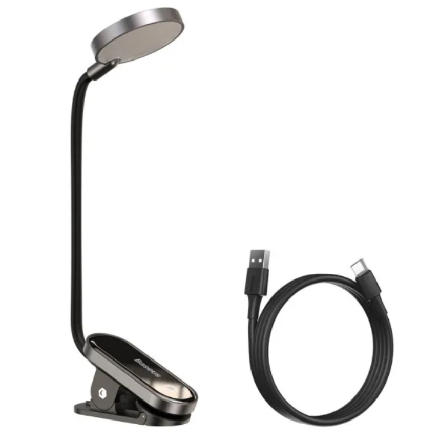 Настільна лампа бездротова Baseus Comfort Reading Mini Clip Lamp 350 mAh 4000K Dark Grey (DGRAD-0G)
