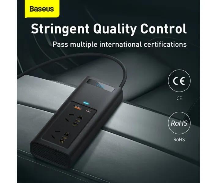 Автомобільний інвертор Baseus In-Car Inverter 150W 220V 1USB/1Type-C 0.4m - фото 3