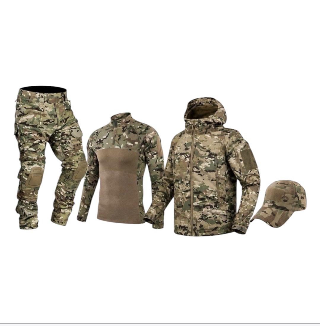Комплект G3 Multicam 4в1 Убакс/штани з наколінниками/куртка Softshell/кепка XL (00002)