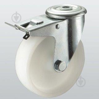 Колесо поворотное STANDART с отверстием и тормозом 80 мм (2106-ST-080-P)