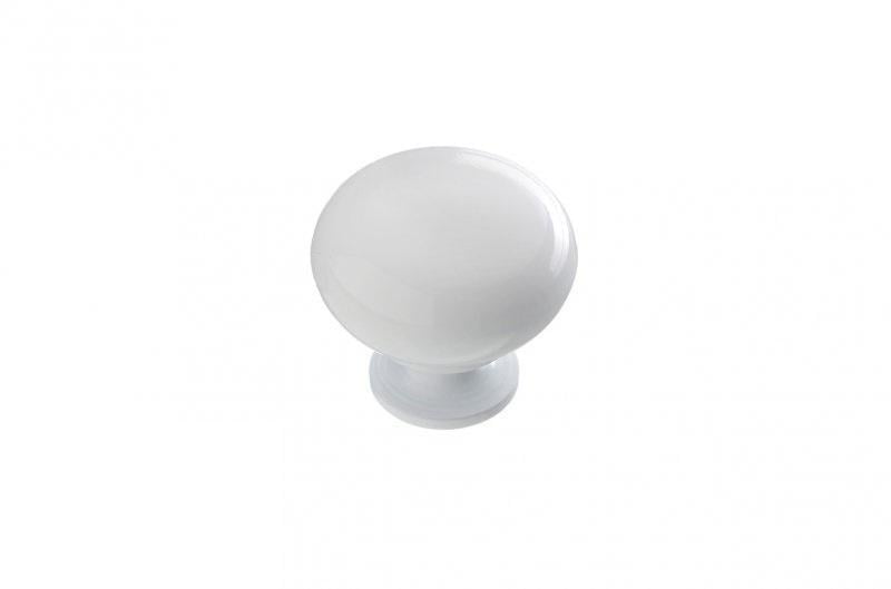 Меблева ручка кнопка GTV Bergamo Білий глянсовий (GS-BERGA-1-10)