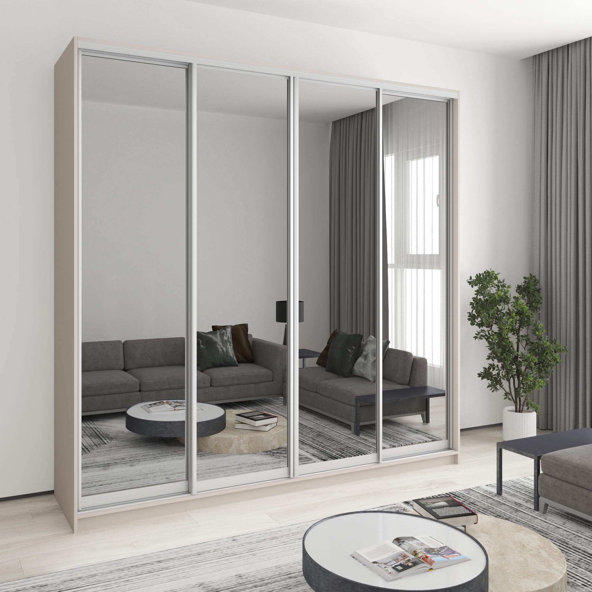 Шкаф-купе четырехдверный MebelStar Комбо AL 4 зеркала 240x60x240 см Кашемир (MBS-13429)