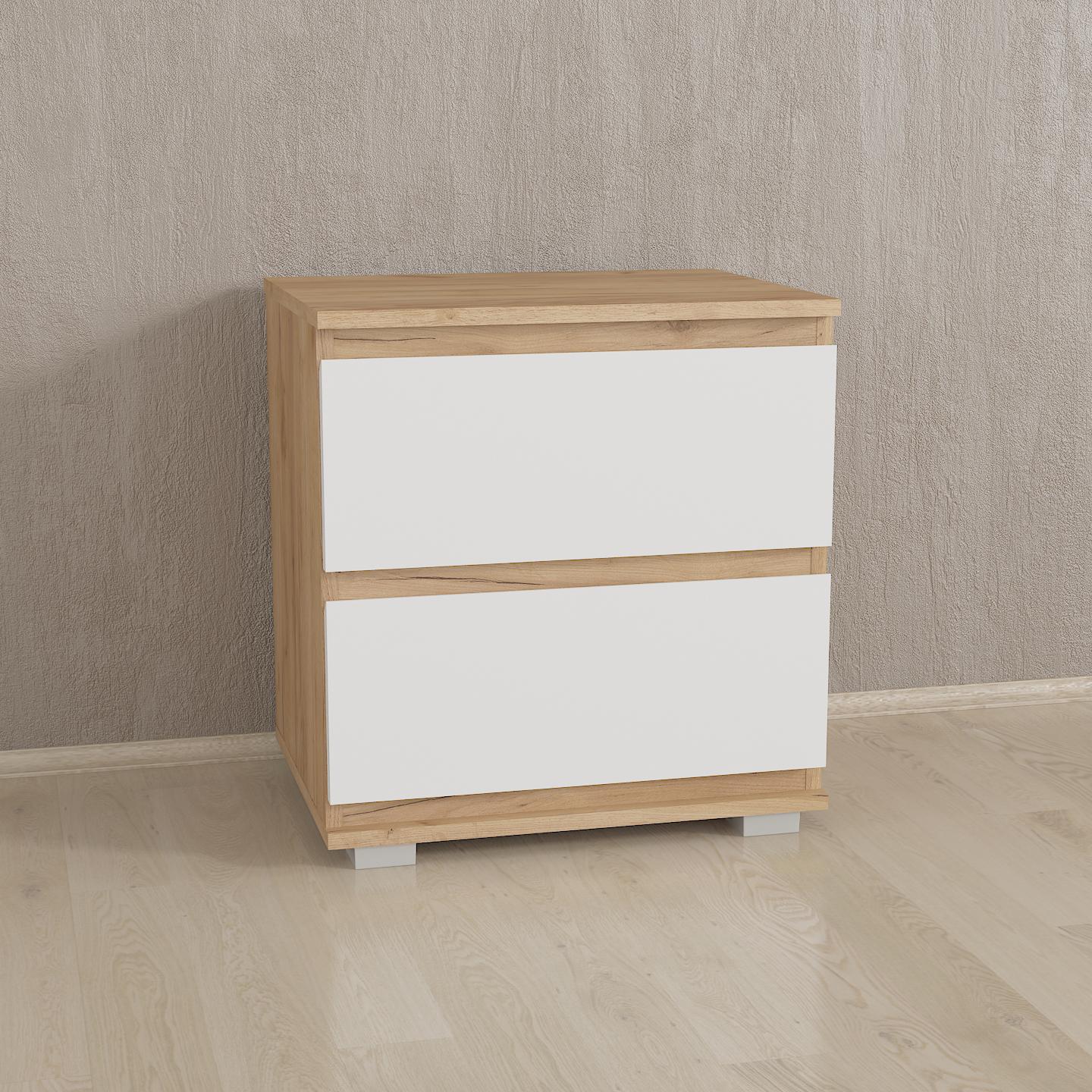 Тумба приліжкова T-02 502х390х535 мм Дуб Крафт/Білий - фото 1 Тумба приліжкова T-02 502х390х535 мм Дуб Крафт/Білий - фото 1