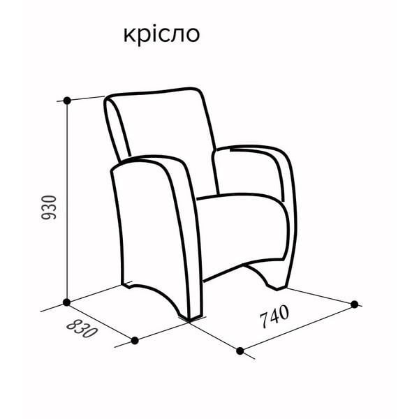 Крісло м'яке Embawood Сінді метал/дерево/ЛДСП/екошкіра Чорний - фото 4