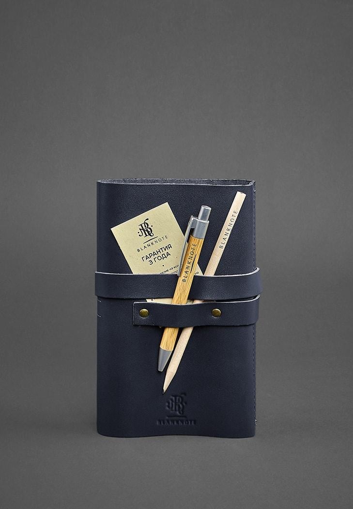 Кожаный блокнот Софт-бук 1.0 Краст Темно-синий (A-026919) - фото 3