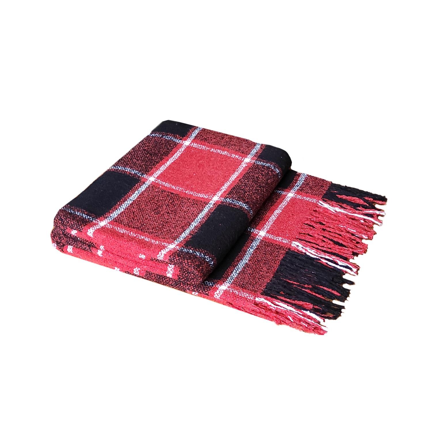 Плед вовняний Vladi Палермо 140х200 см П7 Білий/Червоний/чорний (4093) - фото 4