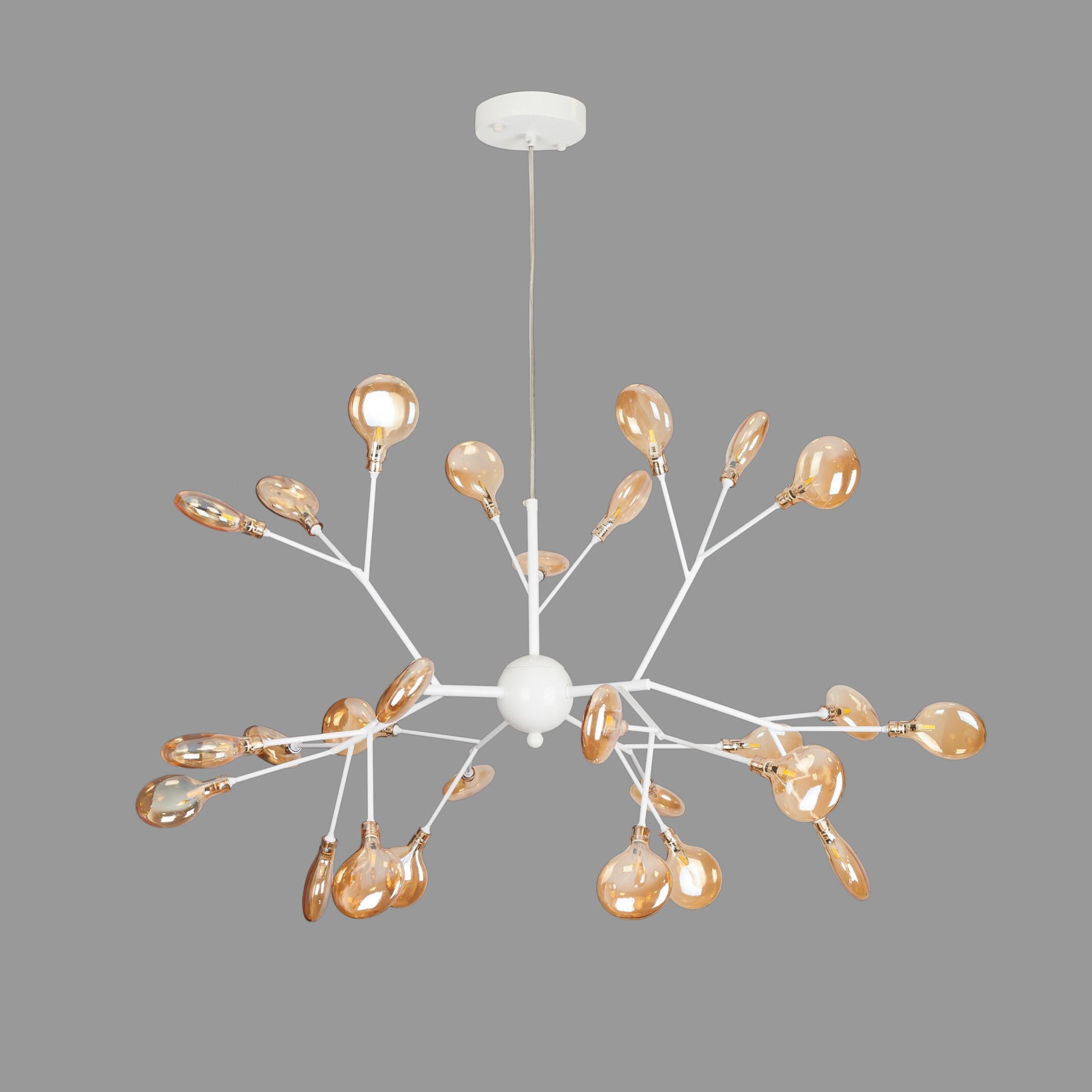 Люстра Branch с кофейными плафонами на 27 лампочек Белый