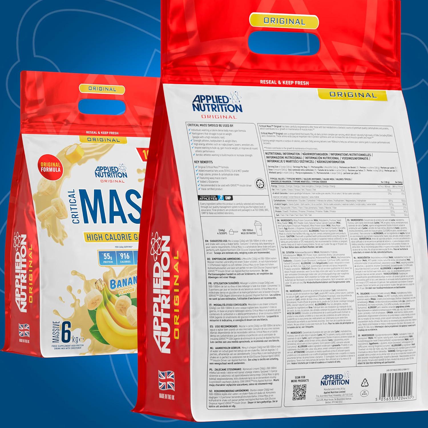 Гейнер Applied Nutrition Critical Mass Weight Gainer Banana 6 кг - фото 2