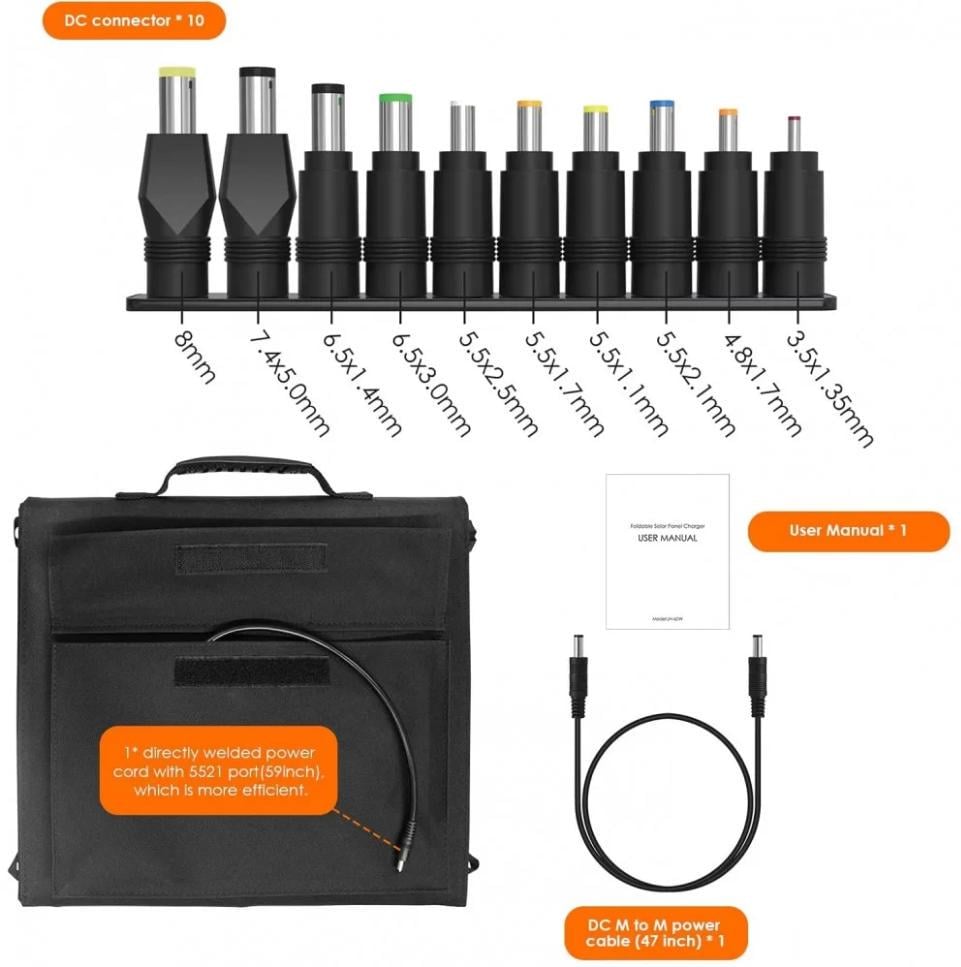 Сонячна панель ANSUN 200 Вт портативна складна сумка USB зарядка - фото 8