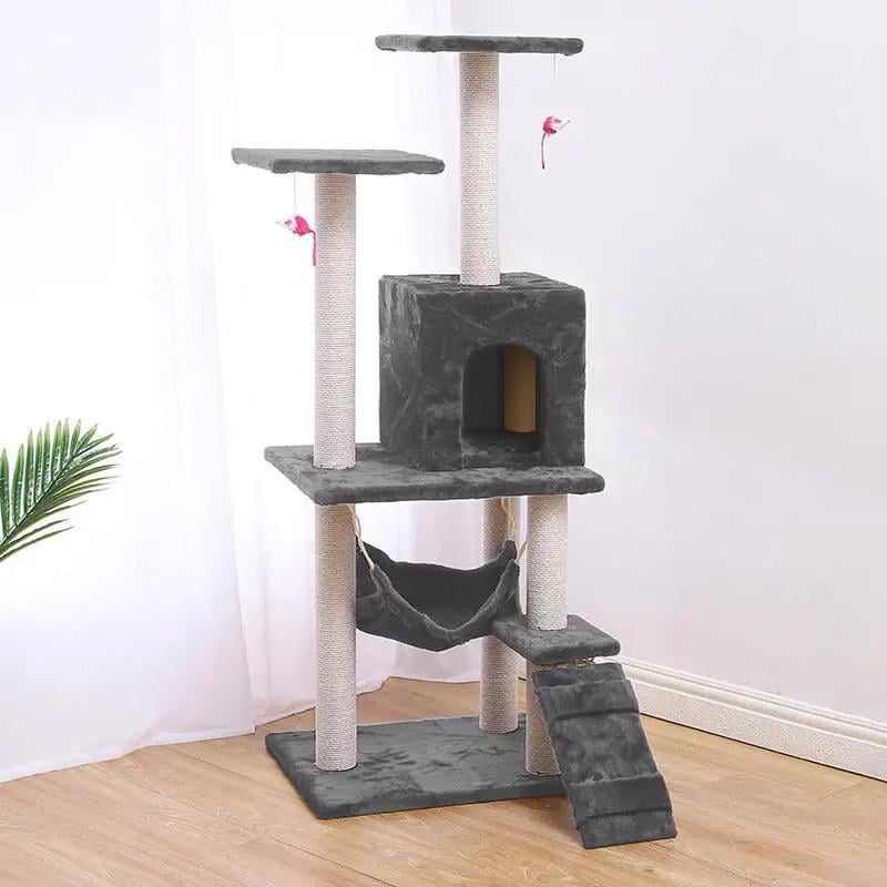 Когтеточка-домик Taotaopets 047707 Grey дряпка для кота кошки 140x54x30 см