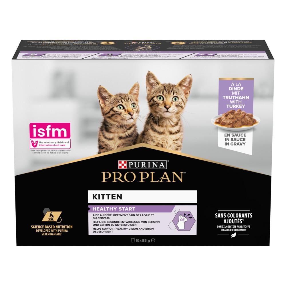 Вологий корм для кошенят Pro Plan Kitten Healthy Start індичка 10 pouch х 85 г (7613034767646)