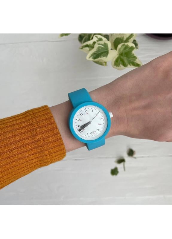 Наручные часы женские Actimer силиконовые Голубой/циферблат Black time (12591)