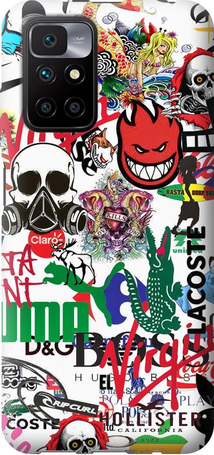 Чехол на Xiaomi Redmi 10 Many different logos (4022u-2488-42517)