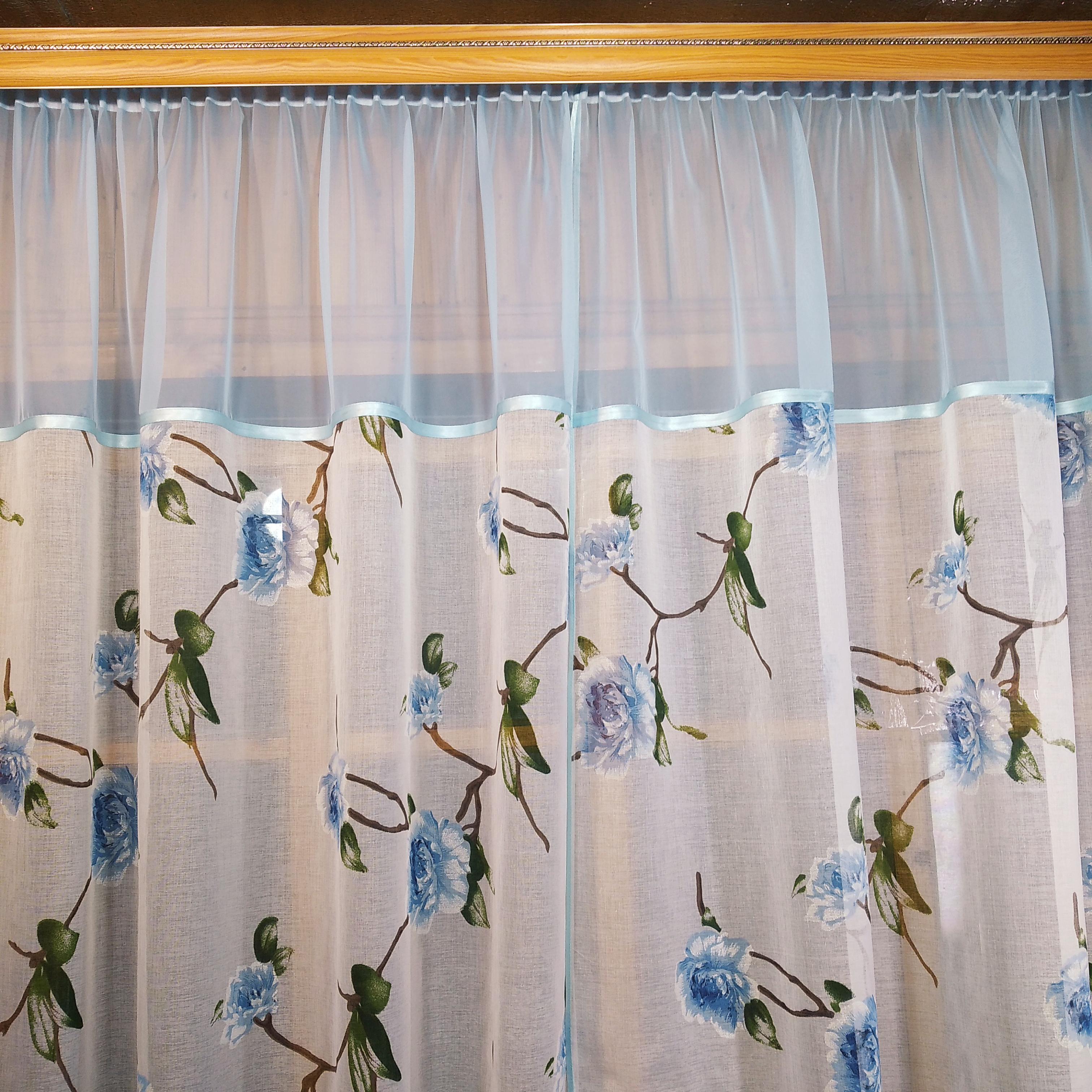 Занавеска готовая короткая арка Летиция с розрезом Голубая роза (840744147) - фото 4 Занавеска готовая короткая арка Летиция с розрезом Голубая роза (840744147) - фото 4