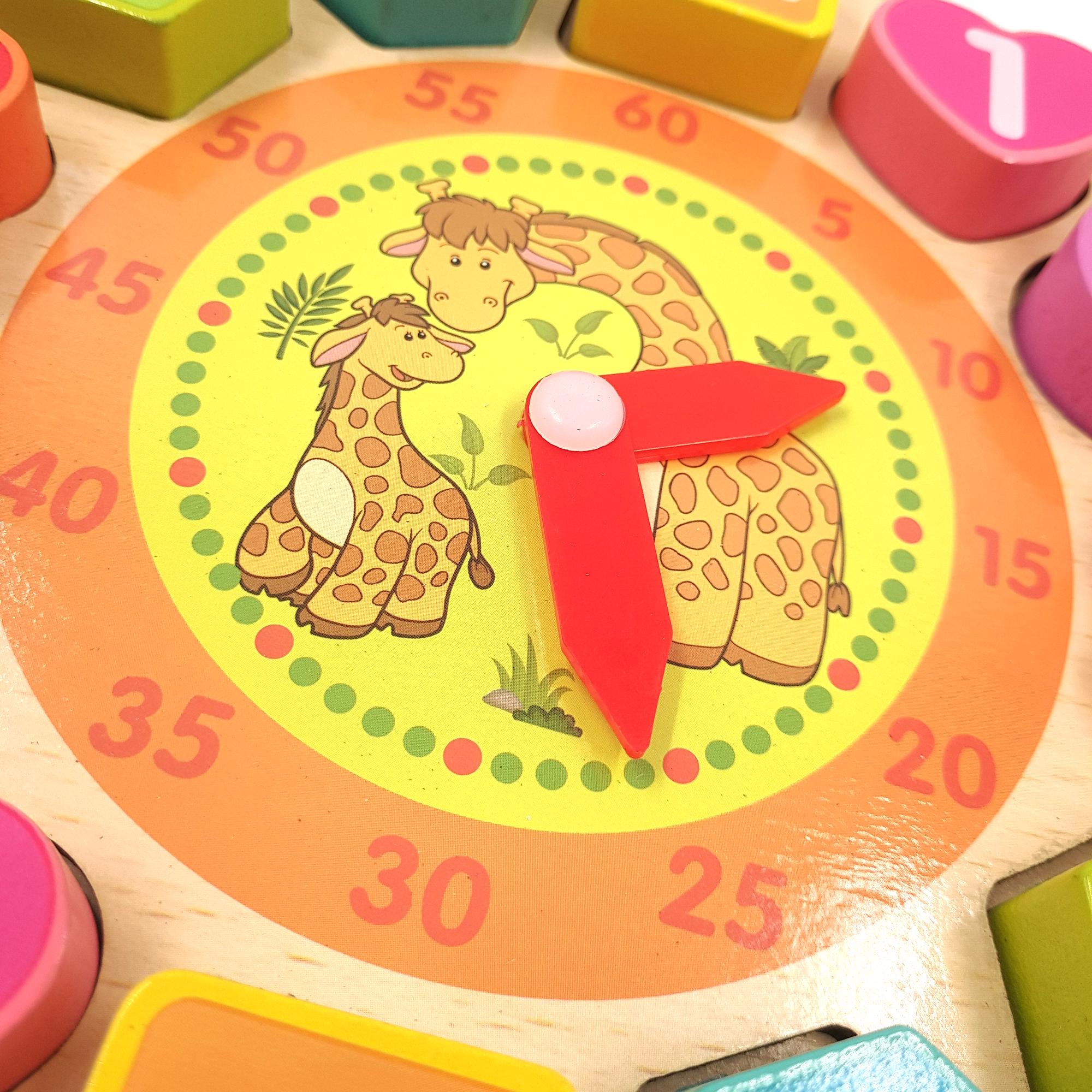 Сортер для малышей Часы 13 элементов жираф Разноцветный - фото 5 Сортер для малышей Часы 13 элементов жираф Разноцветный - фото 5
