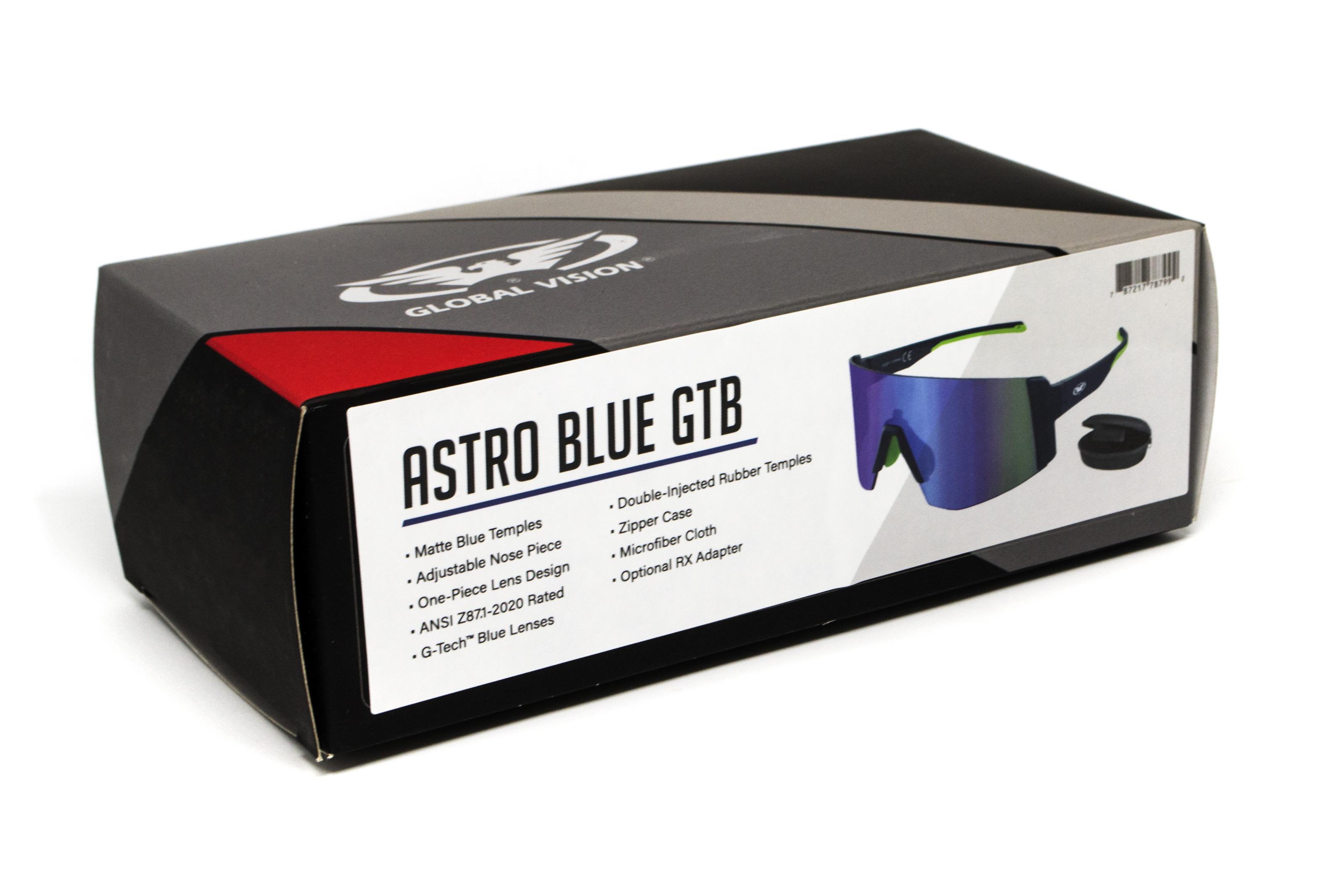 Очки защитные открытые Global Vision Astro Blue G-Tech зеркальные Синий - фото 9