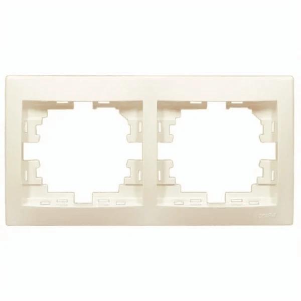 Рамка двухместная горизонтальная Lezard Mira без вставки Кремовый (00000000585)