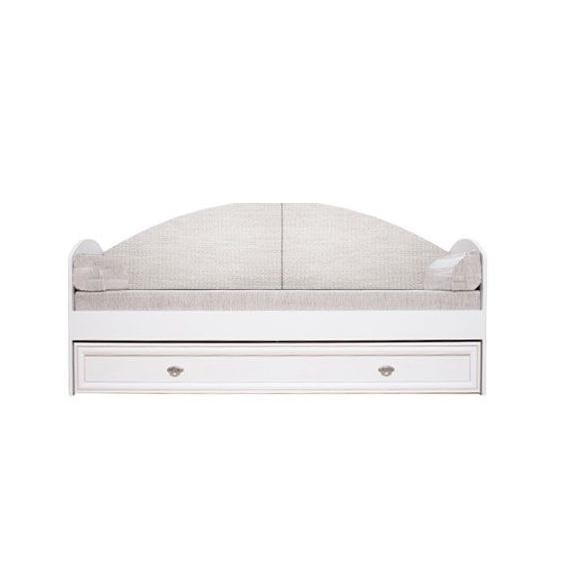 Кровать классическая с ящиком в детскую комнату Gerbor Салерно LOZ80 из ДСП 80x200 Светло-бежевый/Белый