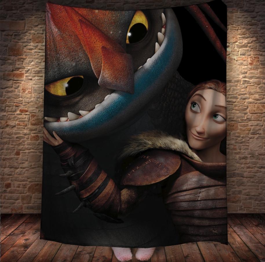 Плед із 3D принтом How to Train Your Dragon Валка 150х200 см (epi_1913) Плед із 3D принтом How to Train Your Dragon Валка 150х200 см (epi_1913)