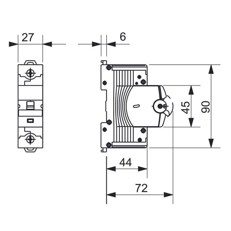 Автоматический выключатель Gewiss 1P 80A 16кА C (GW93307) - фото 2